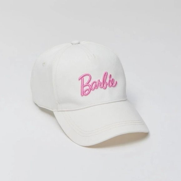 Urban Outfitters Accessories - NEW URBAN OUTFITTERS BARBIE SNAPBACK HAT WHITE PINK EMBROIDERED BASEBALL CAP NWT
